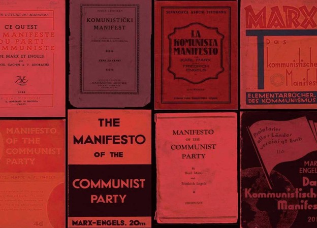 Sampul Manifesto Komunis (1848) dalam berbagai bahasa, melalui Forum Rakyat